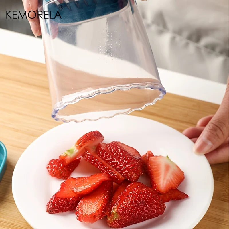 KEMORELA 2-in-1 Fruit & Vegetable Slicer Cup | Dicer & Storage Vegetable Slicer Cup Axl