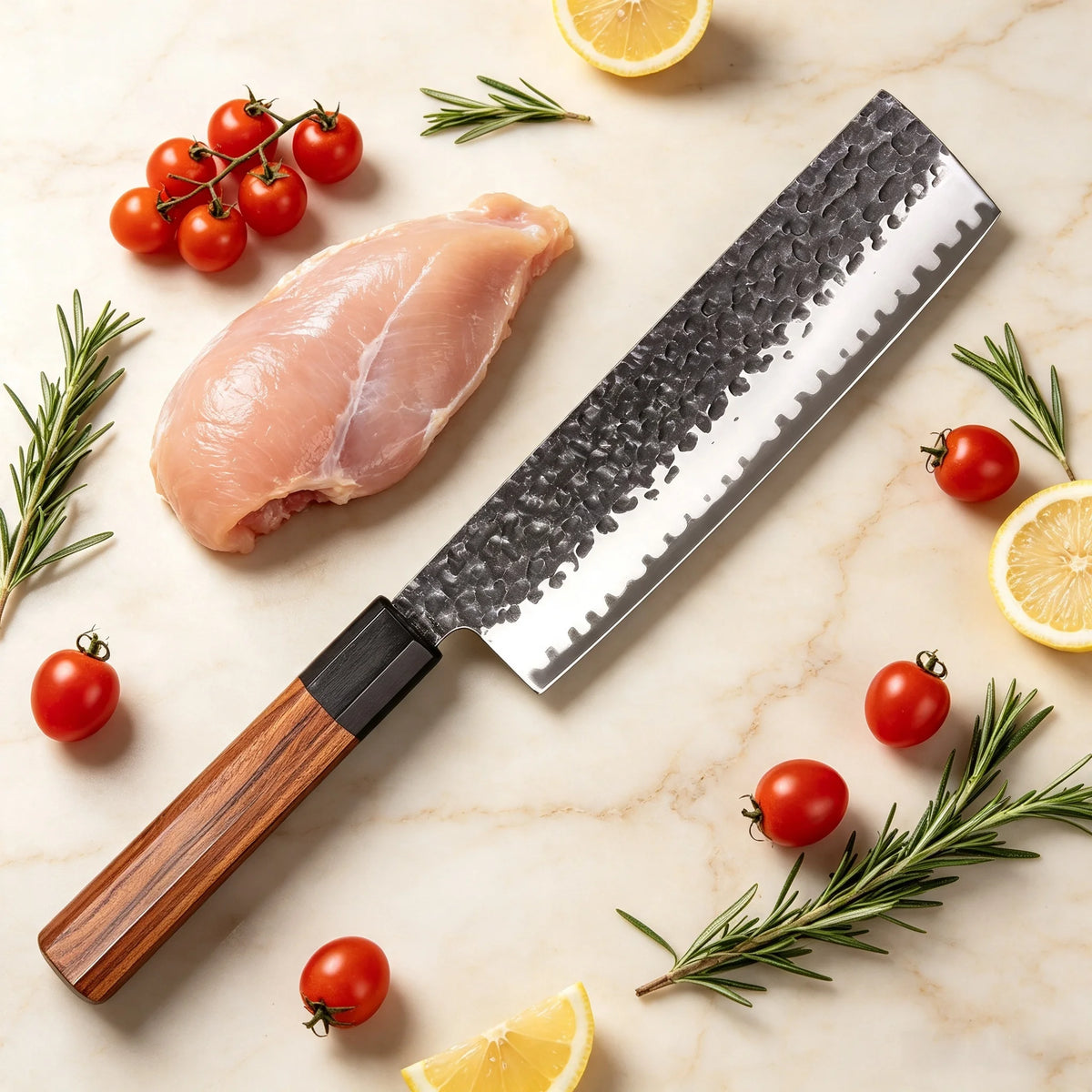 Hand Forged Nakiri Knife – Stainless Steel Vegetable Cleaver Nakiri Kitchen Knife Axl