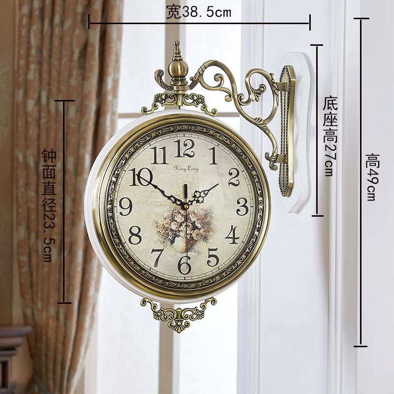 Nordic 3D Double-Face Silent Wall Clock – 42cm Metal Decor Wall Clock Axl J 20 inch