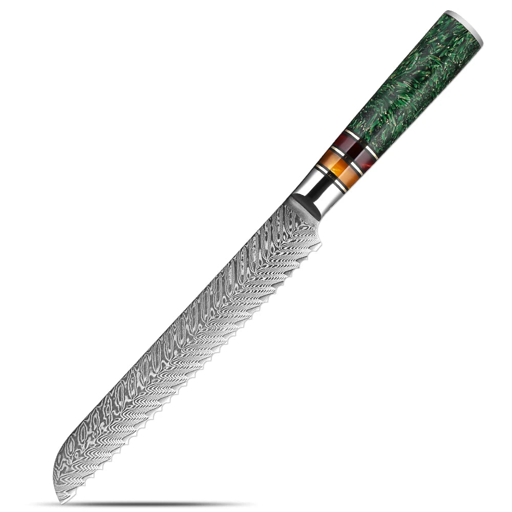 XITUO 8-Inch Damascus Steel Serrated Bread Knife – Sourdough Serrated Bread Knife Axl Bread Knife