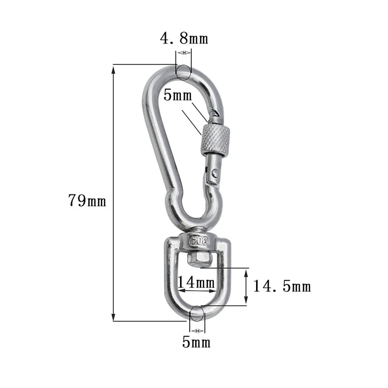 Stainless Steel Swivel Snap Hook Carabiner Clip | Dog Leash Dog Leash Clip Axl 5mm