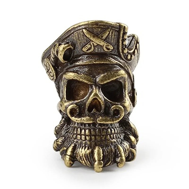 Pirate Skull Brass Knife Bead – Vintage EDC Paracord Pendant EDC Paracord Bead Axl pirate yellow