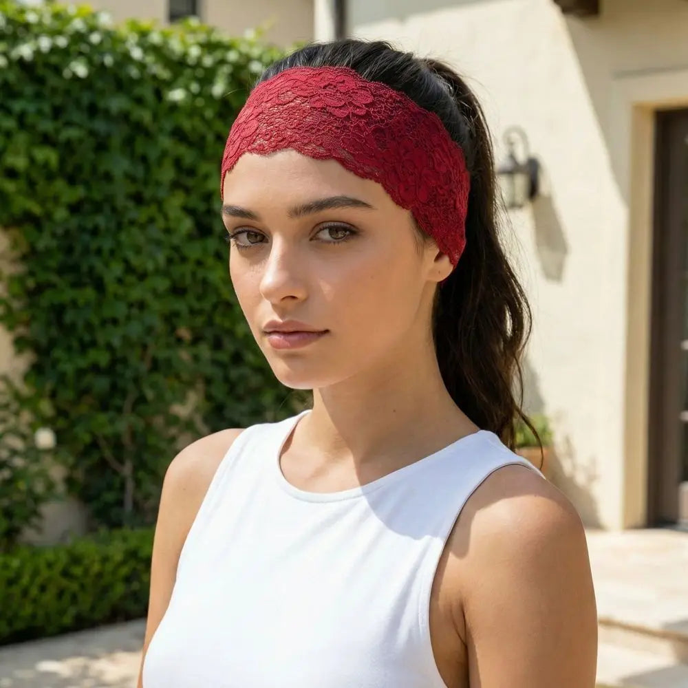 Korean Lace Wide Headband – Breathable Mesh Hair Wrap for Women Lace Hair Headband Axl