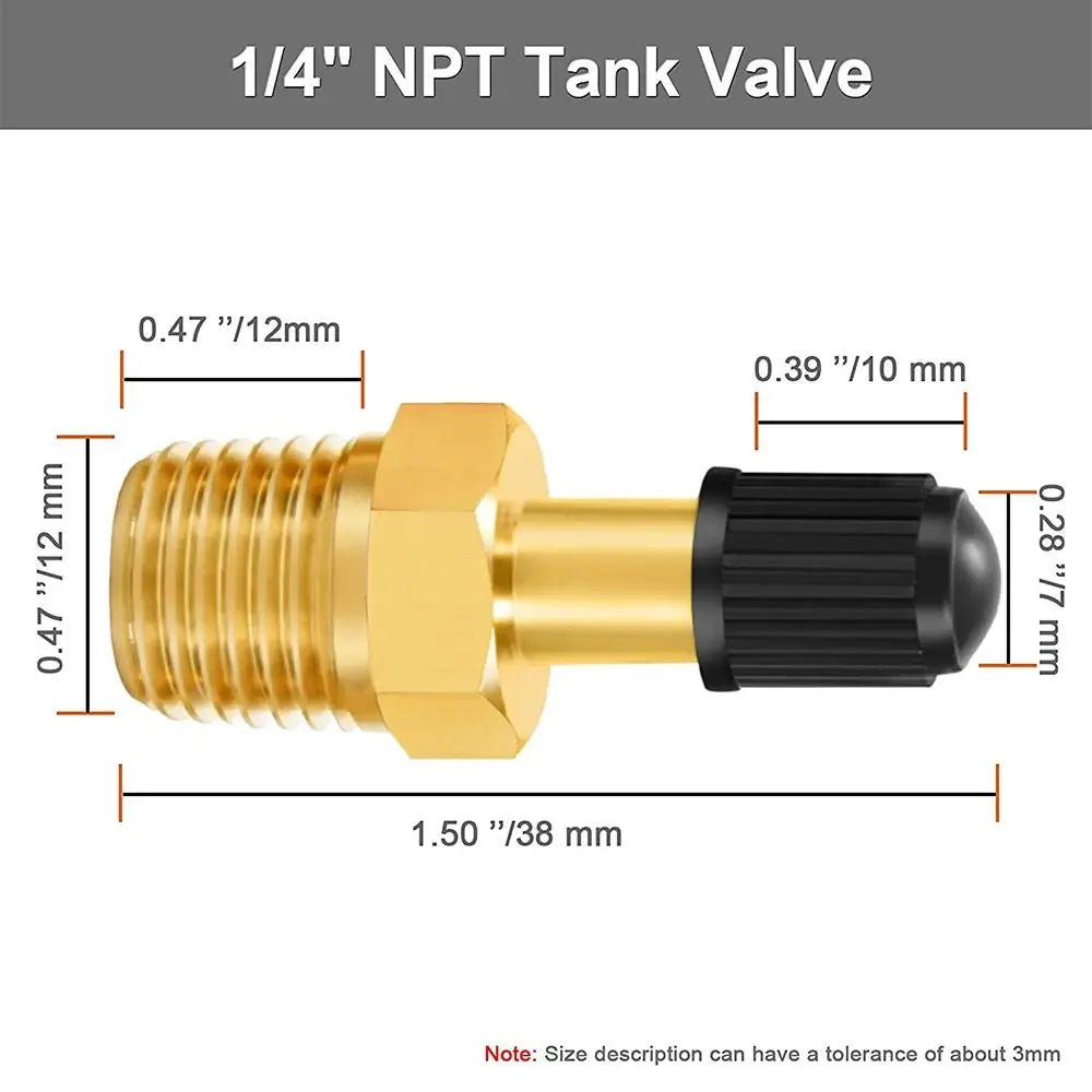 Brass Schrader Fill Valve 1/4 NPT 1/8 NPT M10 | Air Tank Tire Air Tank Fill Valve Axl 1-4 NPT-Extended