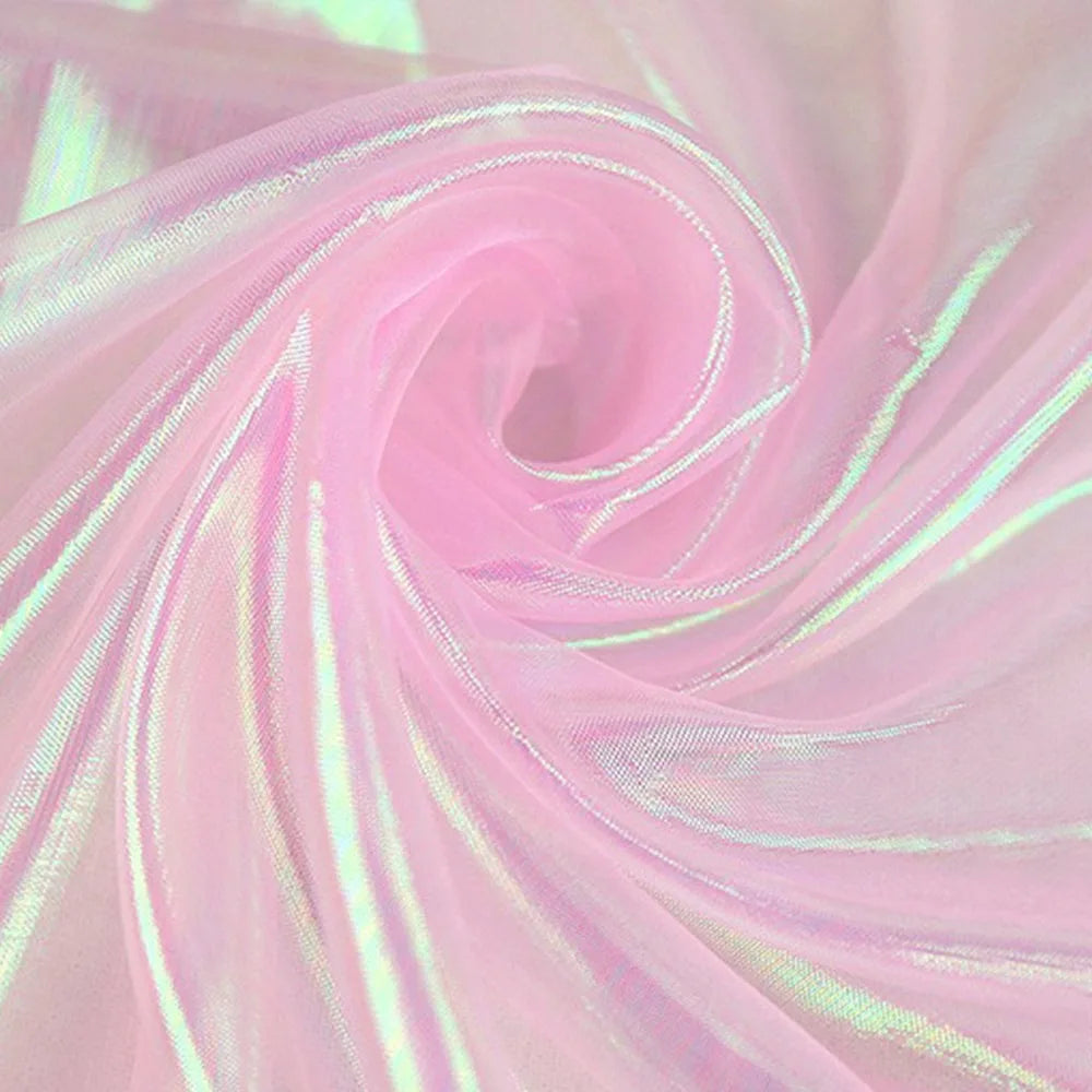 Laser Organza Tulle Fabric – Shiny Voile for Wedding & Stage Organza Tulle Fabric Axl Pink L