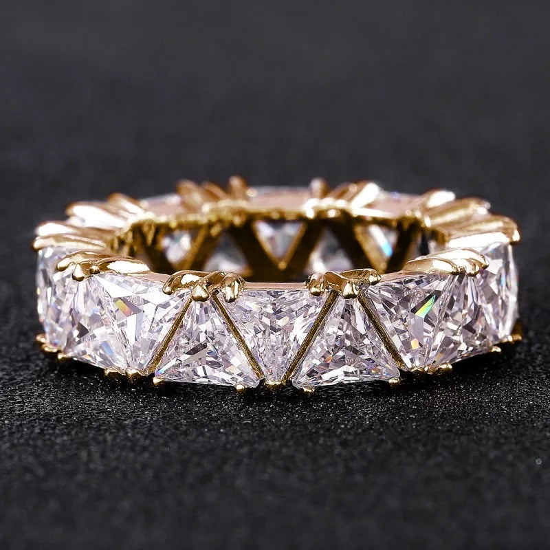Huitan Triangular CZ Crystal Ring for Women – Wedding & Party CZ Fashion Ring Axl Q275 8