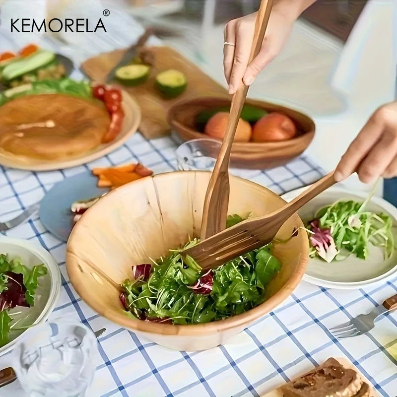 10-Piece Natural Wooden Kitchen Utensil Set – Spoons & Spatulas Wooden Kitchen Utensils Axl