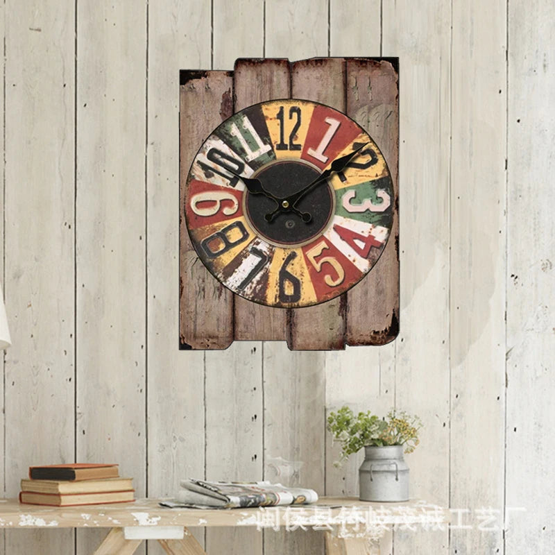 Large Retro Wood Wall Clock – Silent Vintage Shabby Chic 30.5cm Silent Wall Clock Axl