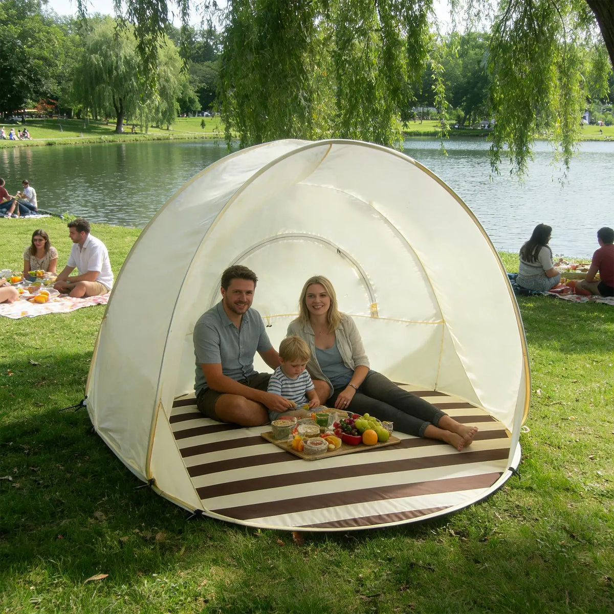 Pop-Up Beach Tent 3–4 Person | UPF 50+ UV Sun Shelter Canopy Pop-Up Beach Tent Axl