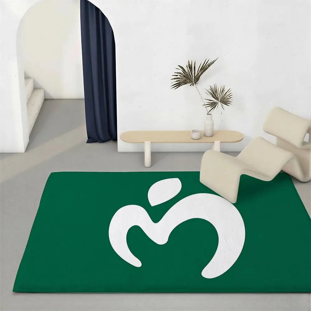 Mrs. GREEN APPLE Flannel Floor Mat – Non-Slip Indoor Rug Flannel Floor Mat Axl White2 60x90cm
