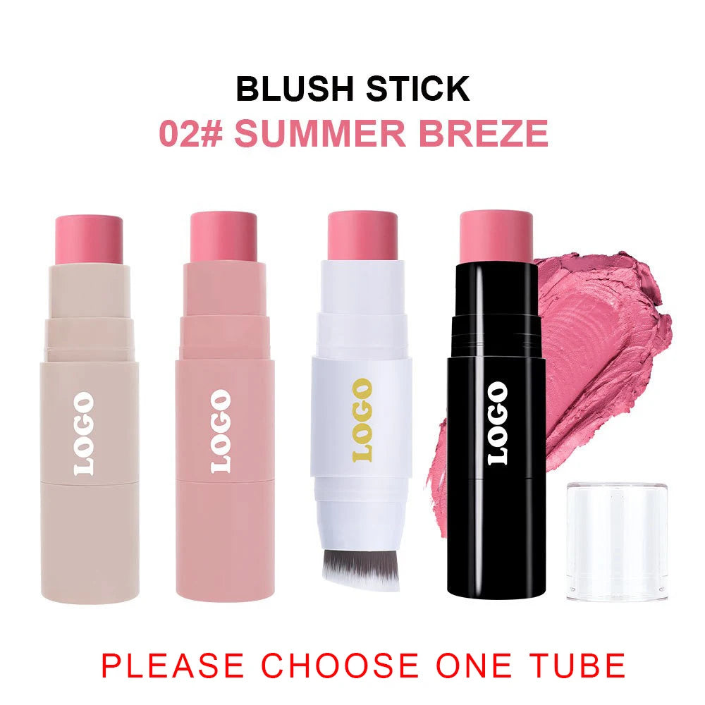 Waterproof Blush Stick – Long-Lasting Pigment Face Blusher Blush Stick Axl Blush 02 100pcs with logo
