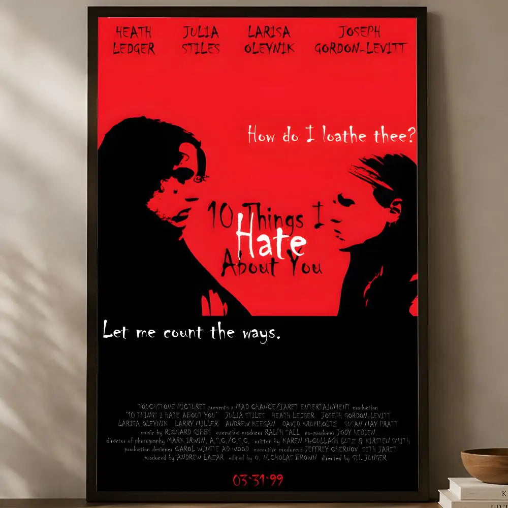 10 Things I Hate About You Poster – HD PVC Self-Stick Wall Art Movie Wall Poster Axl White04 15X20cmNoframe