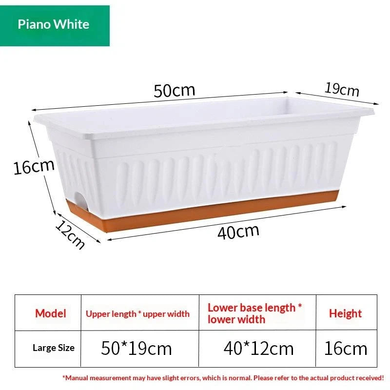Rectangle Plastic Window Box Planter with Drainage – 50cm Window Box Planter Axl A1