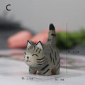 Handmade Basswood Carved Cat Ornament – Kitten Desk Decor Wood Carved Figurine Axl C
