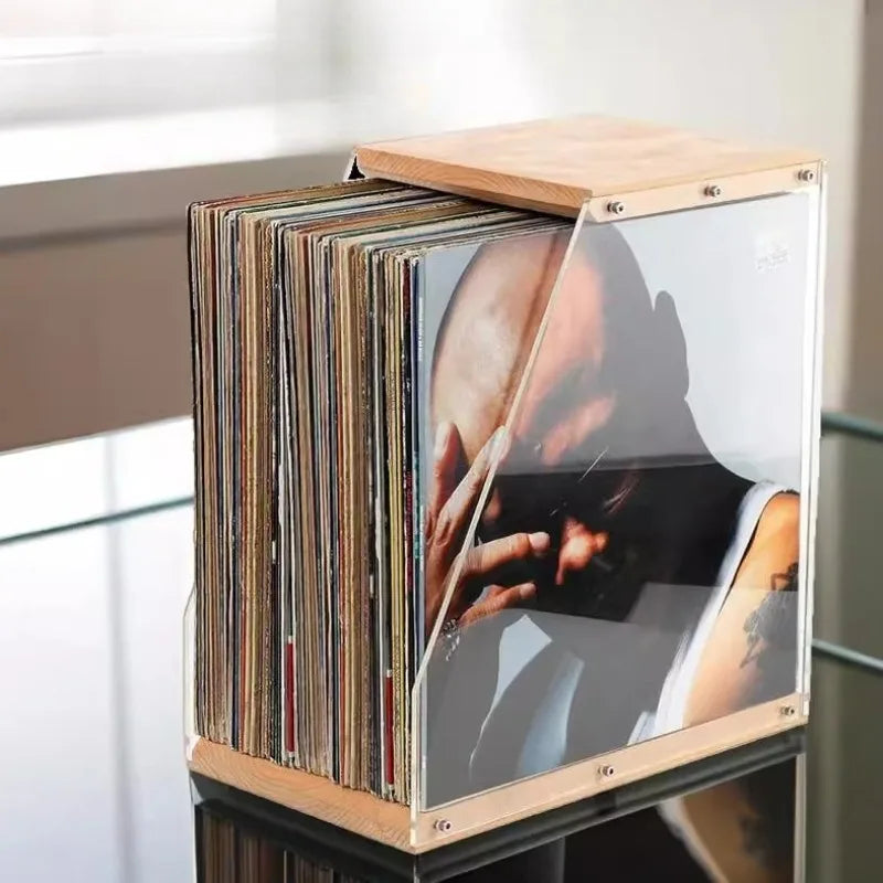 Wooden Vinyl Record Storage Rack – Desktop Display Stand Vinyl Record Storage Rack Axl