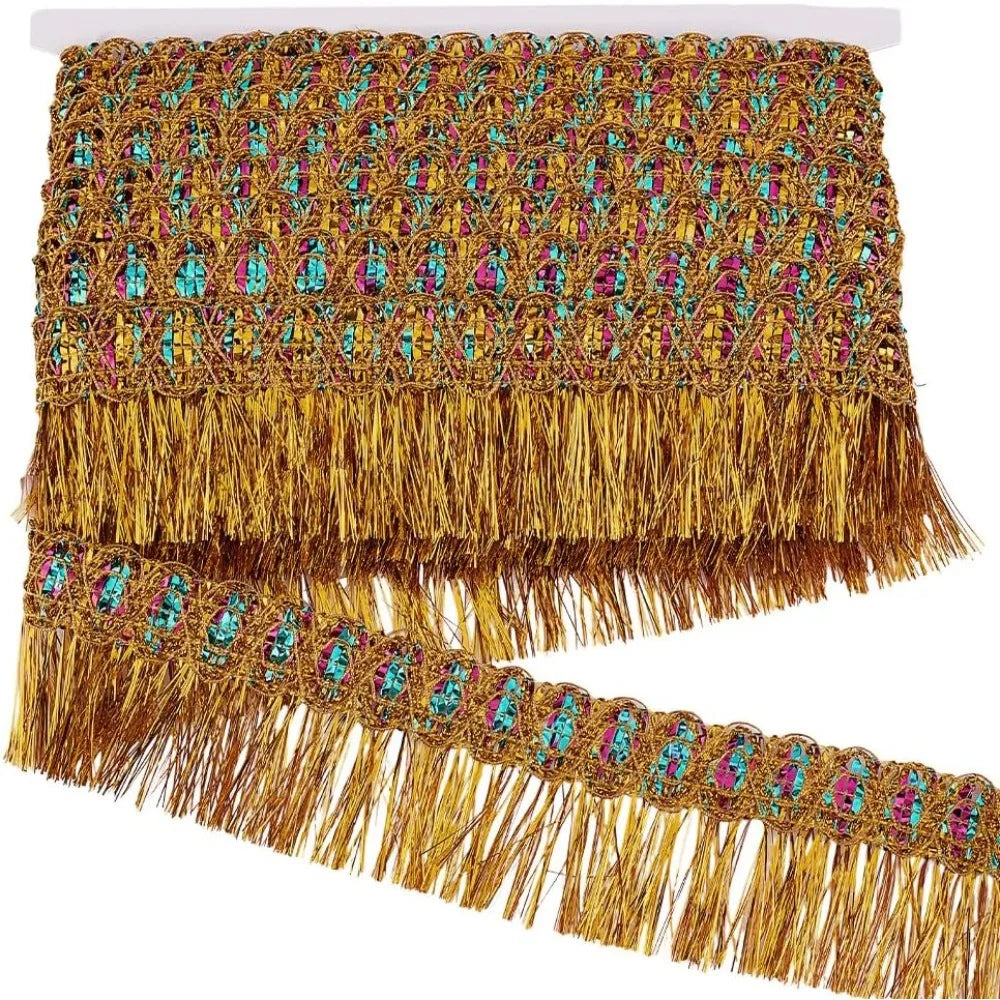 Goldenrod Polyester Fringe Trim Ribbon 60mm x 13m Fringe Trim Ribbon Axl AECH04-18375