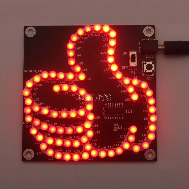 DIY LED Thumb Flowing Light Soldering Kit – 81 LEDs Microcontroller DIY Electronics Kit Axl