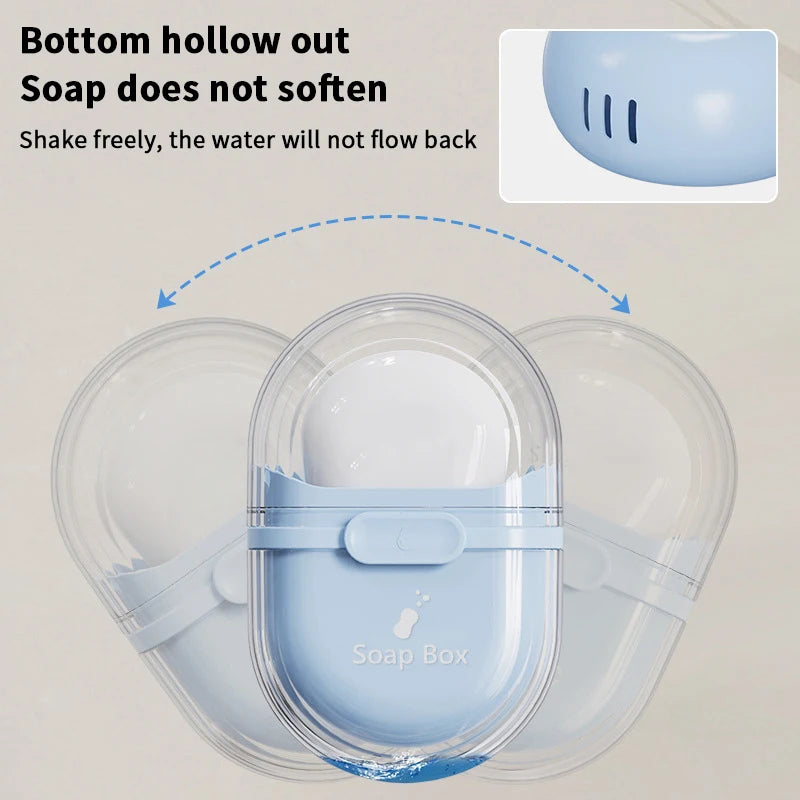 Portable Soap Box with Lid & Drain – Travel Soap Case Travel Soap Dish Axl
