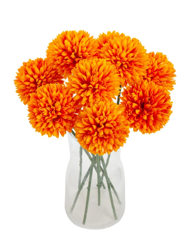 Silk Artificial Dandelion Hydrangea Flowers | Wedding & Home Décor Artificial Silk Flowers Axl Gold 20 pcs