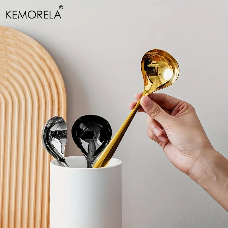 KEMORELA 304 Stainless Steel Gravy Ladle & Sauce Spoon 8.1" Kitchen Serving Spoon Axl