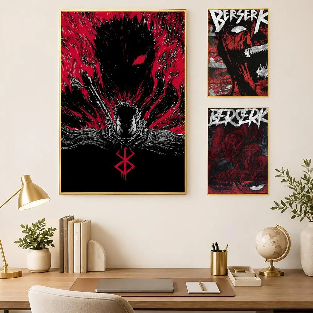 Berserk Anime Self-Stick HD Wall Poster – Waterproof Decor Anime Wall Poster Axl