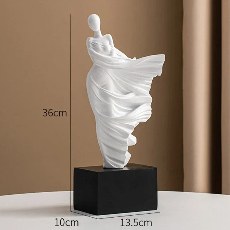 Resin Abstract Figurines – Nordic Modern Art Home Décor Decorative Figurine Axl White