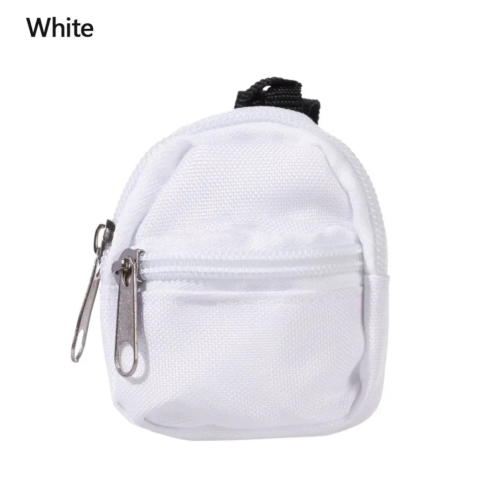 Mini Doll Backpack – Cute Cloth School Bag for 1/6 BJD Dolls Doll Accessory Axl white