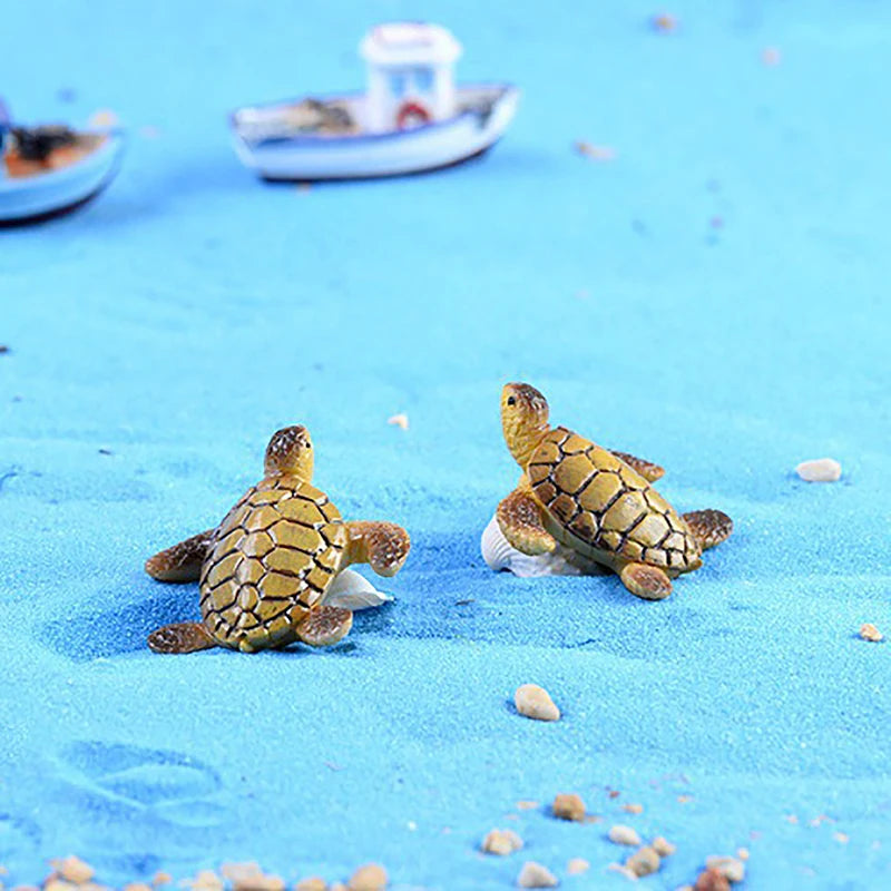 Mini Sea Turtle Resin Ornament – Aquarium & Home Decor Resin Figurine Axl