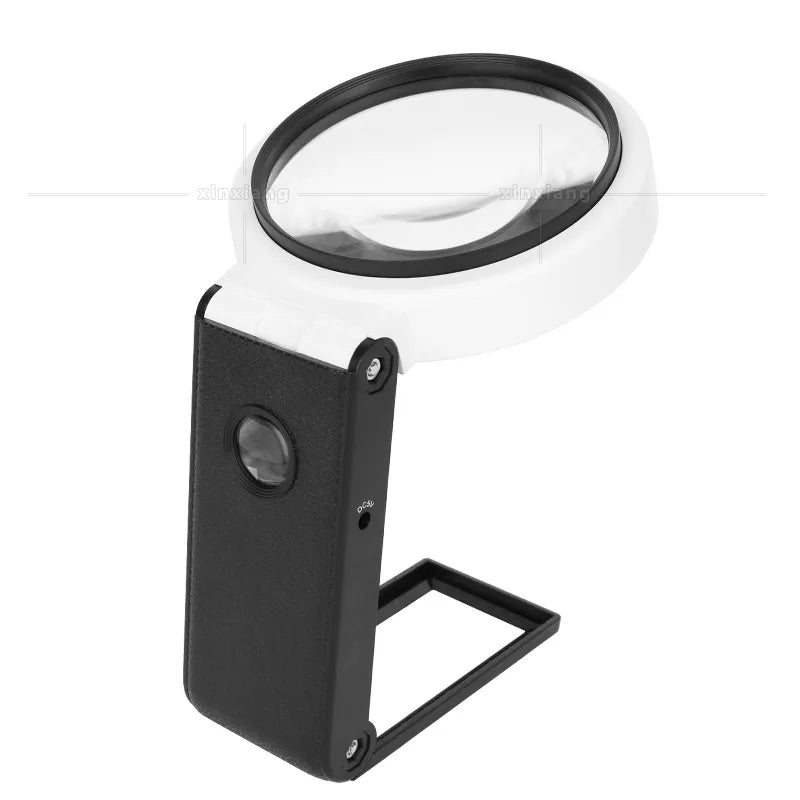 6X 25X Folding Magnifier with 8 LED Lights | Jewelry & Currency LED Folding Magnifier Axl