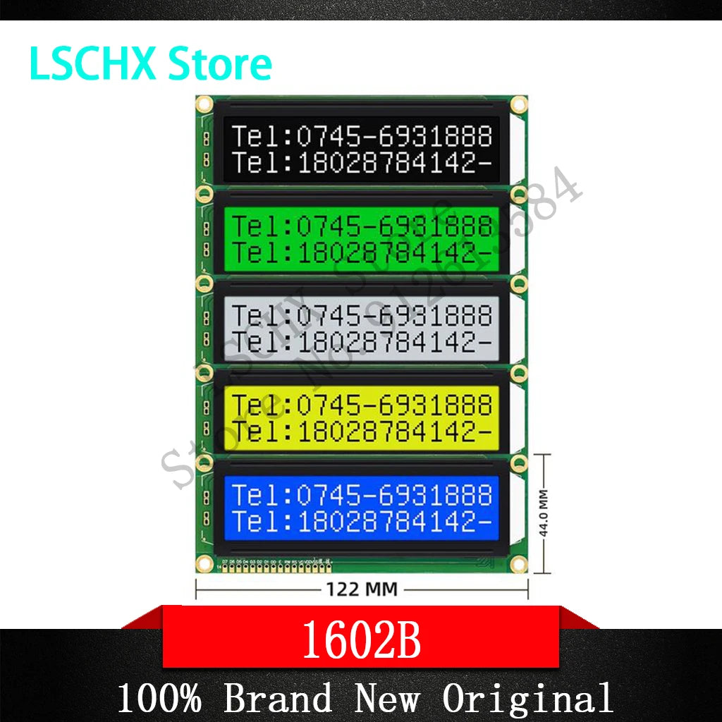 5PCS LCD 1602 16x2 Display Module 5V HD44780 – 122x44mm LCD Display Module Axl