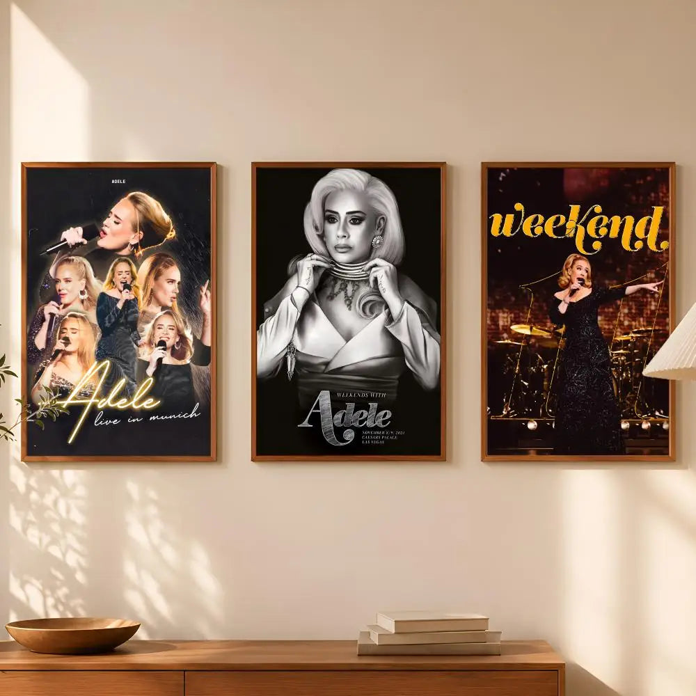 Adele HD PVC Wall Poster – Self-Stick Waterproof Wall Art Wall Art Poster Axl