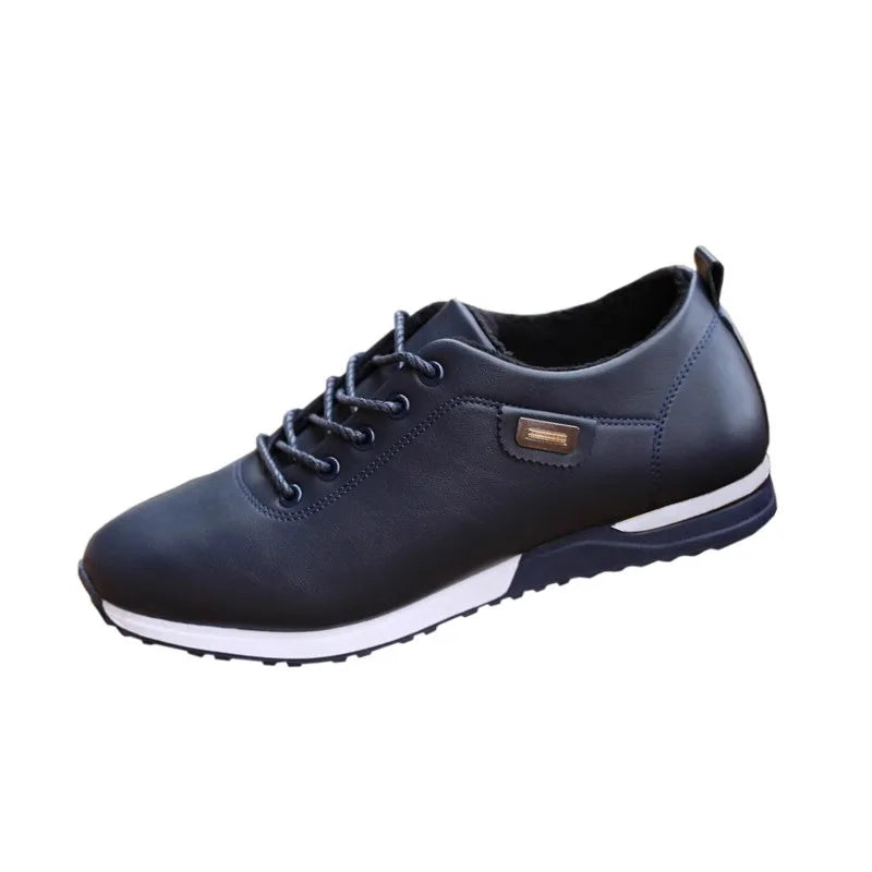 Men's Casual Leather Sneakers – Breathable Flat Business Shoes Men's Casual Sneakers Axl