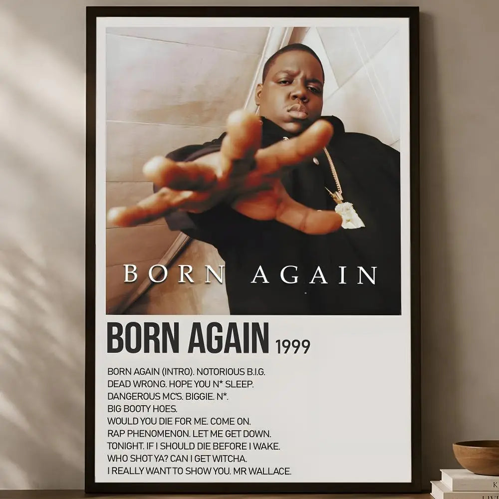 Notorious B.I.G. Self-Stick HD Wall Art Poster | Waterproof Wall Art Poster Axl White12 30X40cmNoframe