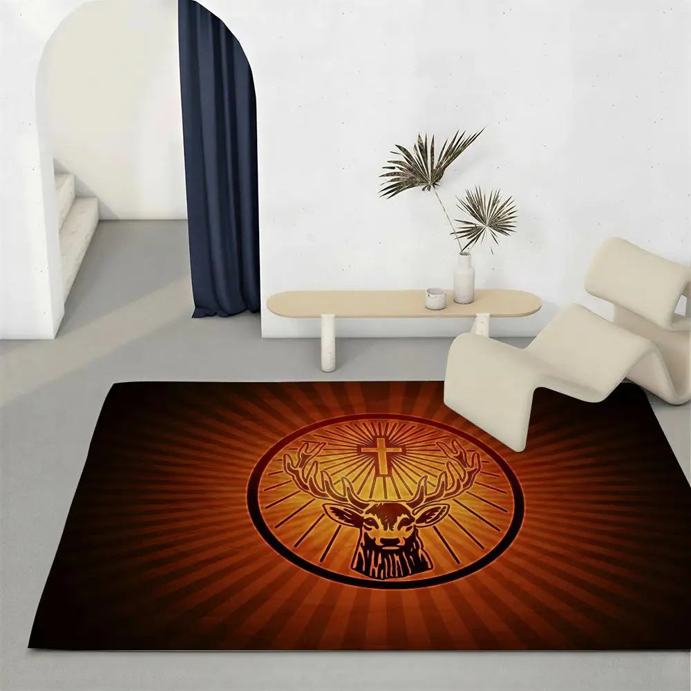 Jagermeister Flannel Floor Mat – Non-Slip Soft Indoor Rug Flannel Floor Mat Axl White7 50x80cm