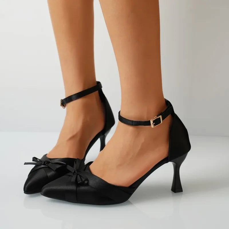 Women's Butterfly Stiletto Sandals – Pointed Toe Bridal Heels Stiletto Sandals Axl 41 black