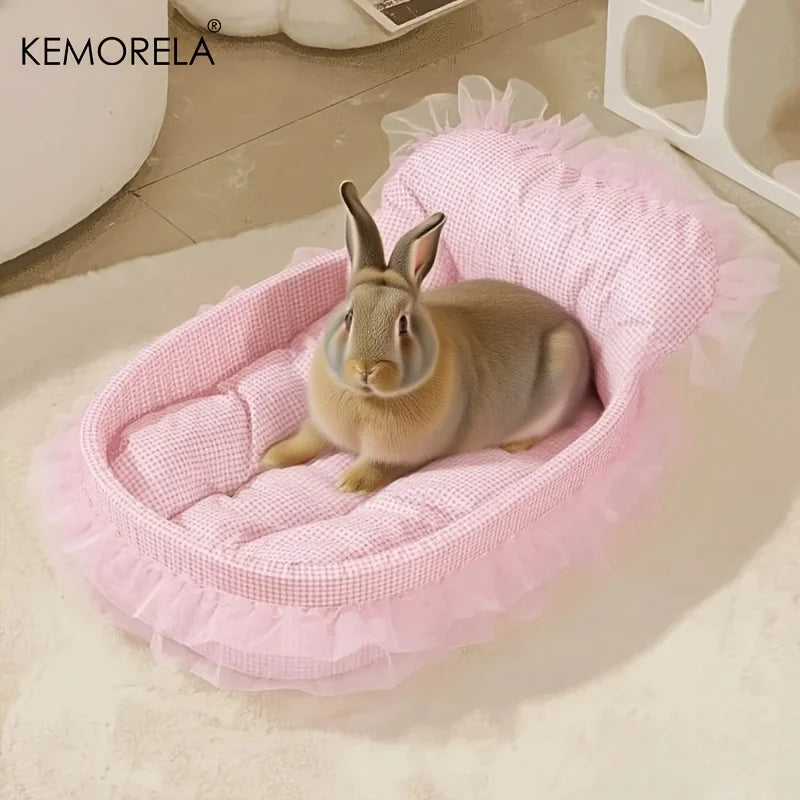 Fluffy Bunny Princess Nest – Plush Bed for Rabbits & Small Pets Small Pet Bed Axl Pink