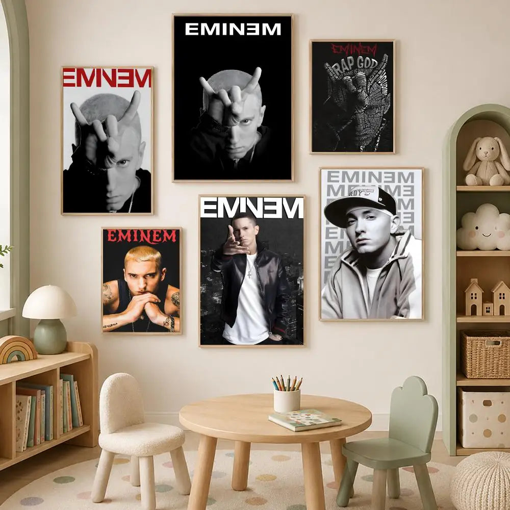 Eminem HD PVC Self-Stick Wall Poster – Waterproof Music Decor Wall Art Poster Axl