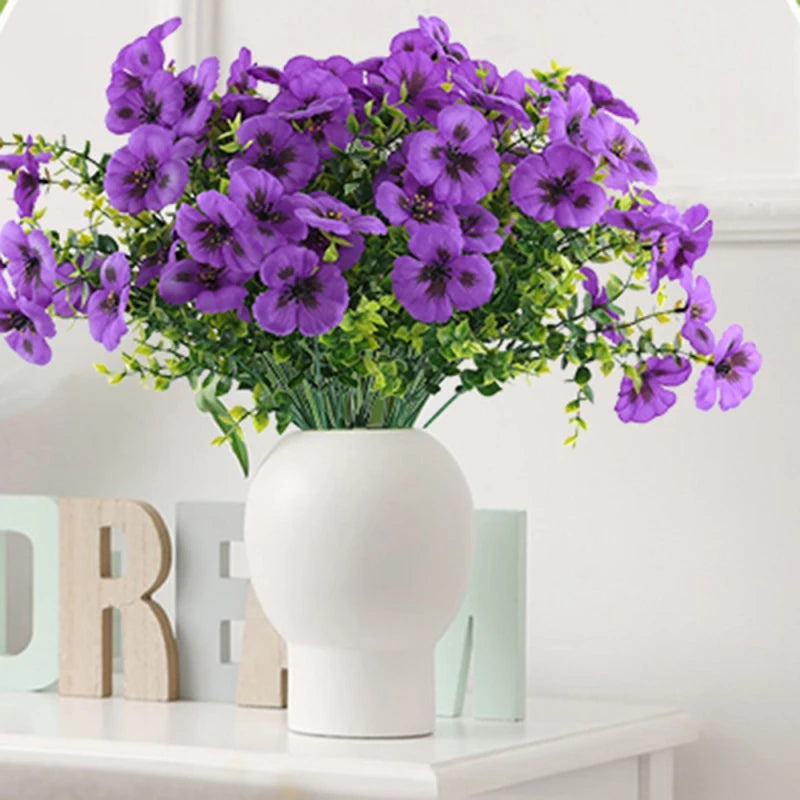 6 Pcs Silk Pansy Artificial Flowers – Wedding & Home Décor Artificial Silk Flowers Axl VIOLET/紫罗兰 6 PCS