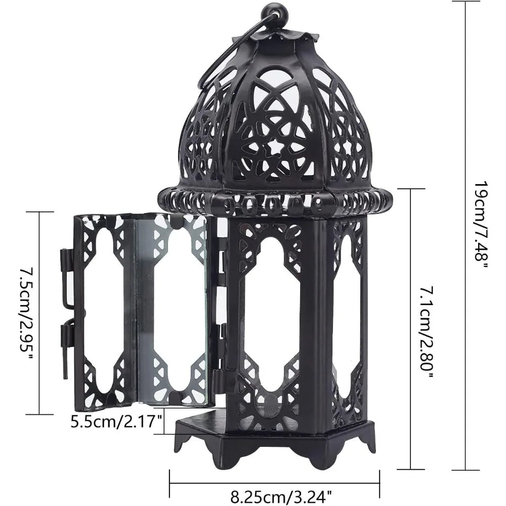 7.4" Vintage Metal Hanging Lantern – Indoor & Outdoor Candle Holder Decorative Lantern Axl
