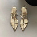 Women's Wedge Sandals – Pointed Toe High Heel Slip-On Shoes Wedge Sandals Axl gold 39