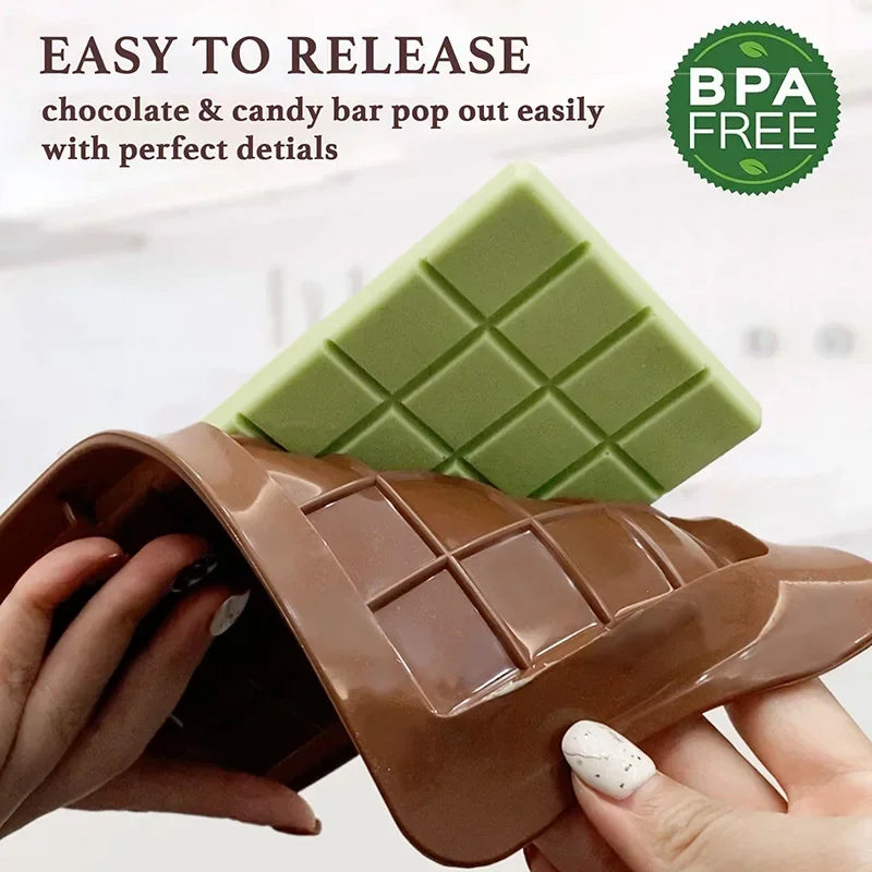 Silicone Chocolate Bar Mold – BPA Free Non-Stick Easy Release Silicone Baking Mold Axl