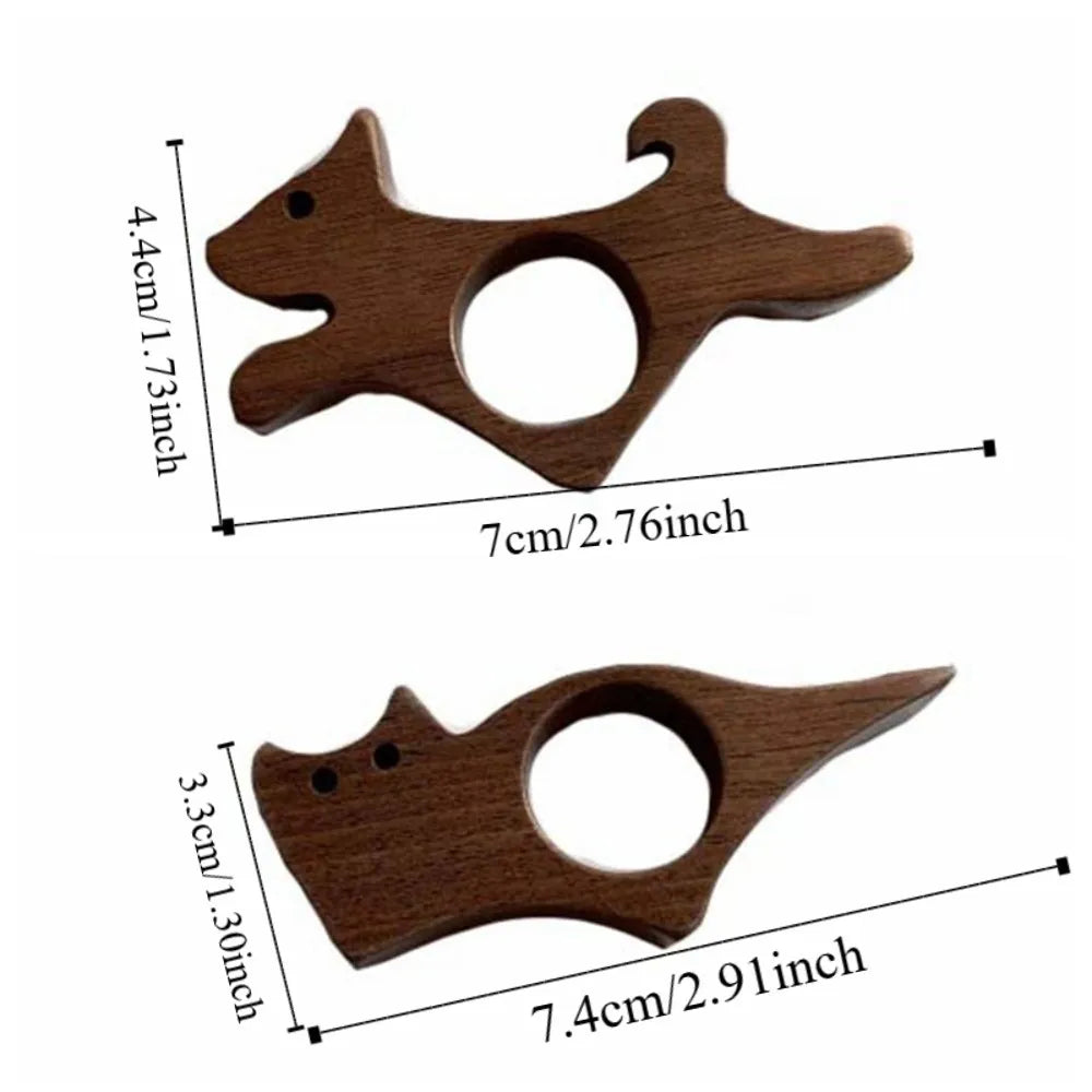 Handmade Wooden Thumb Bookmark – Cat & Dog Shape | Black Walnut Wooden Thumb Bookmark Axl