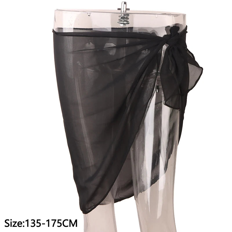 Women's Chiffon Sarong Beach Cover Up Wrap Skirt | One Size Swimwear Cover Up Axl