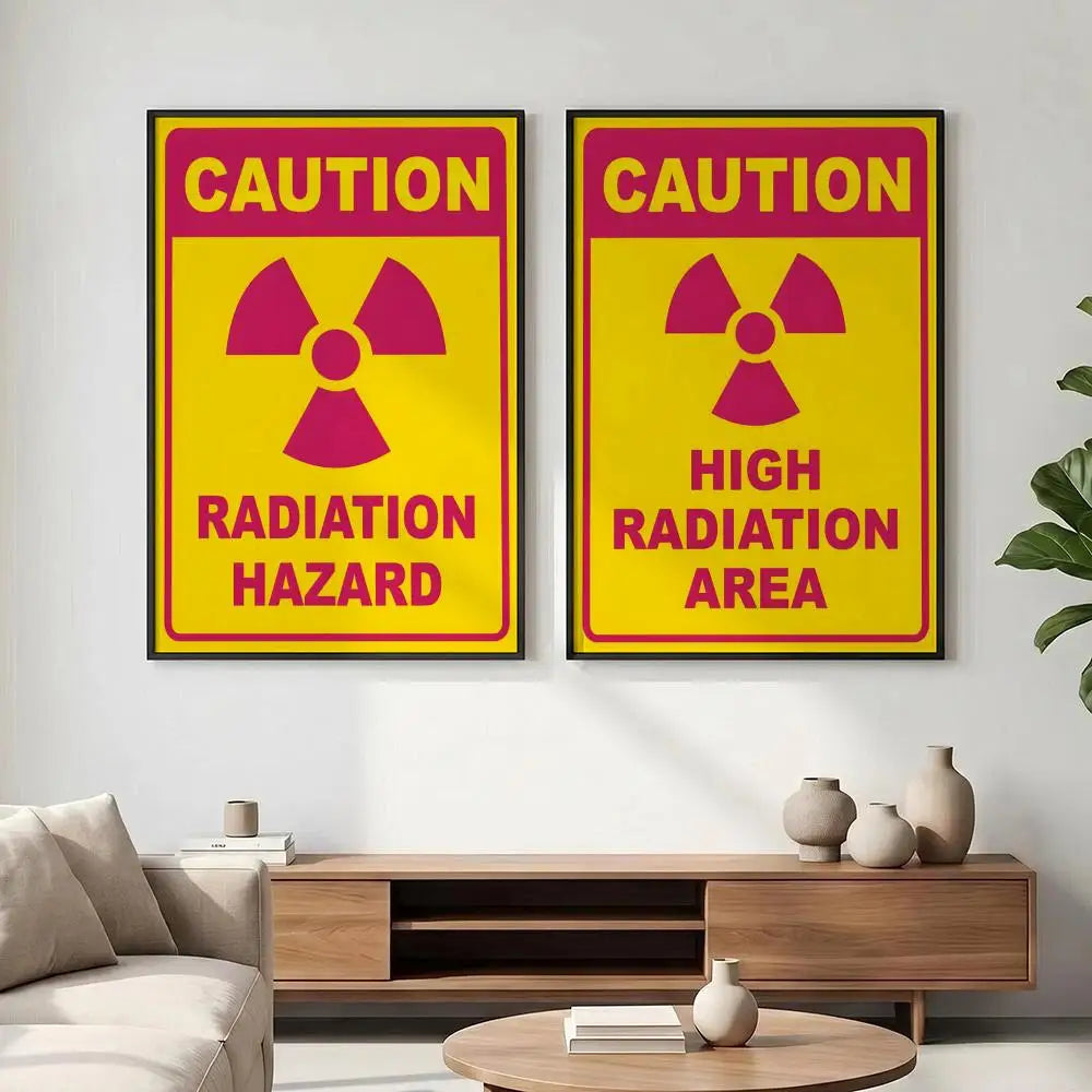 Nuclear Radiation Warning Sign Poster | HD Waterproof Wall Art Wall Art Poster Axl