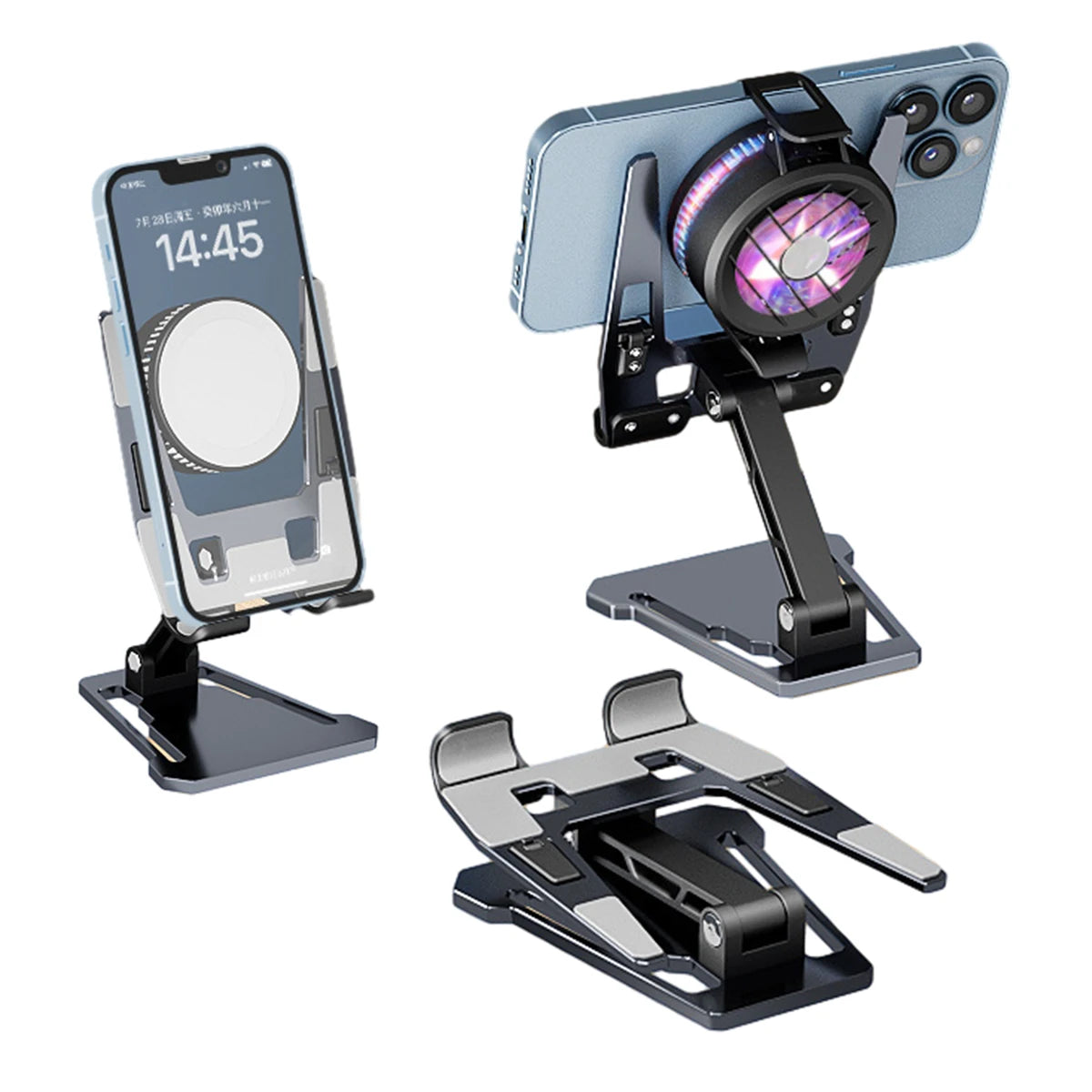 Universal Phone Desktop Stand with Cooling Fan Cutout | PUBG Live Phone Desktop Stand Axl