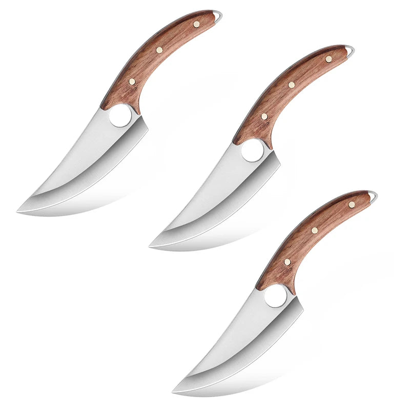 Handmade Forged Boning Knife – Wooden Handle & Knife Cover Boning Knife Axl 3pc knives