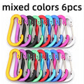 6-Pack Aluminum Carabiner Clips – Camping, Keychain & Backpack Carabiner Clip Set Axl mixed colors 6pcs