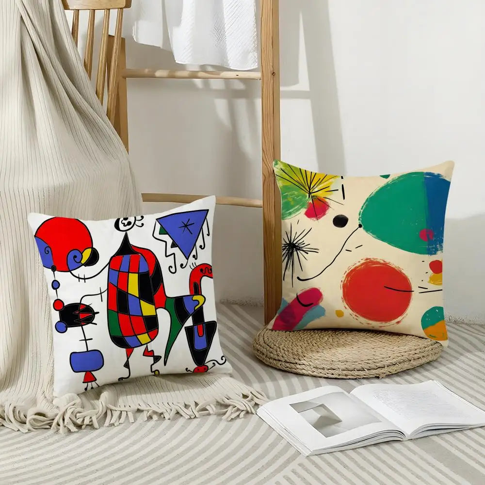 Linen Art Print Cushion Cover with Hidden Zipper | Home Décor Decorative Pillow Cover Axl