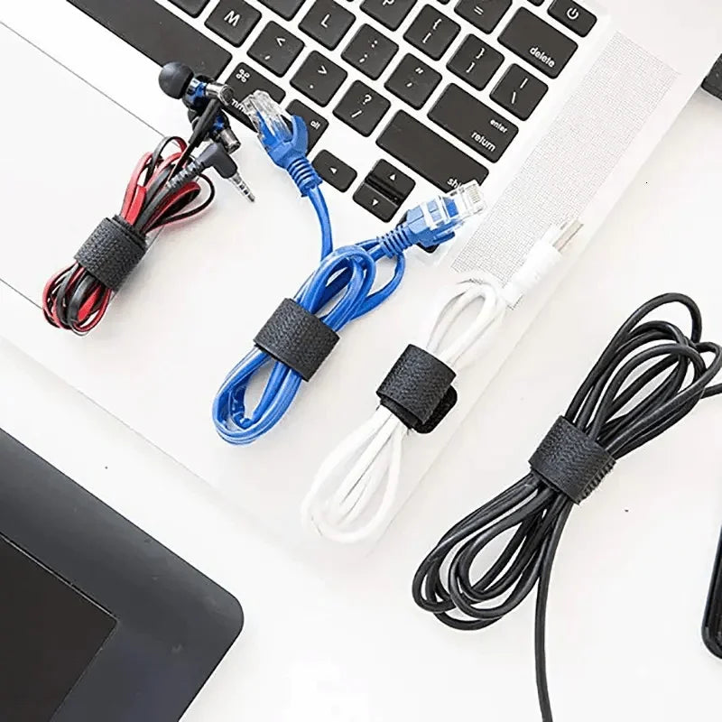 10-Pack Reusable Nylon Hook & Loop Cable Straps | Bike Tie Cable Management Straps Axl