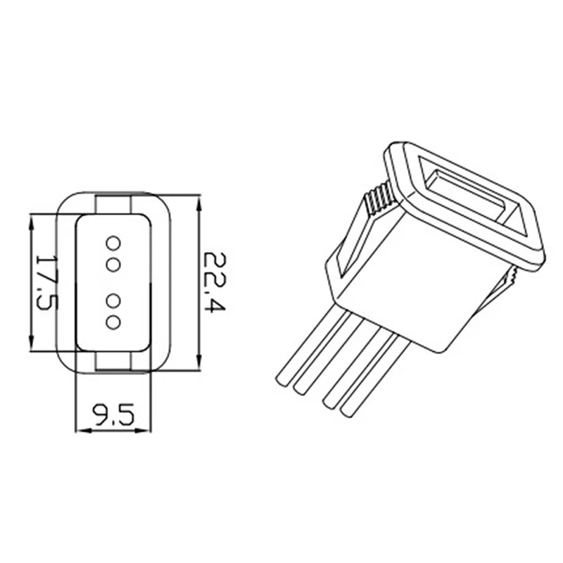 USB 2.0 Female Charging Port Connector with Cable & Socket USB Connector Axl